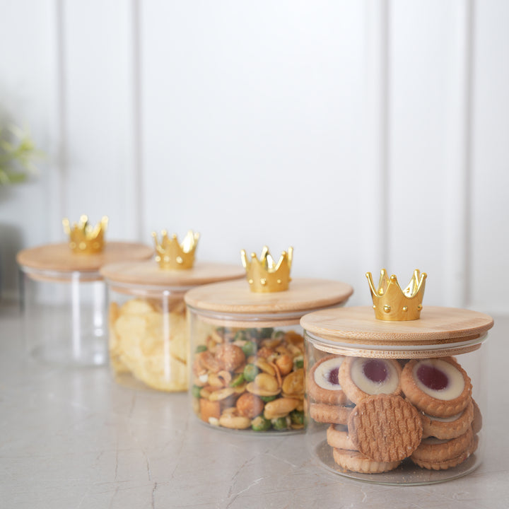 Glass Jar Storage Containers 500ML with Bamboo Tray | Airtight