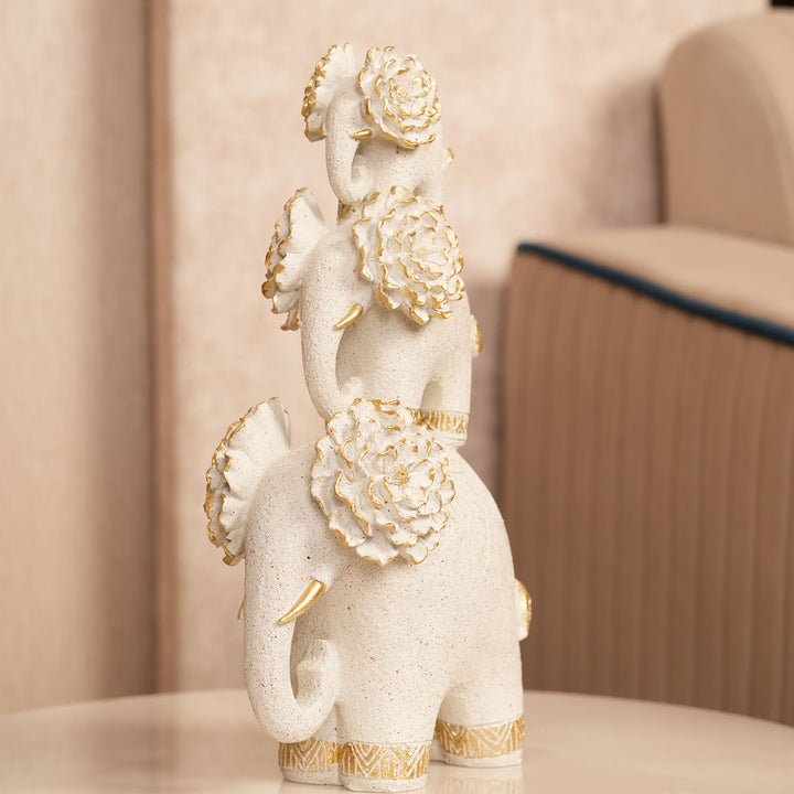 Bohemian Style Triple Elephant Sculpture