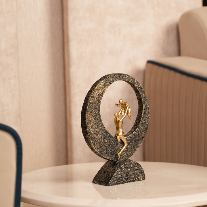 Mother & Baby Figurine with Circular Frame