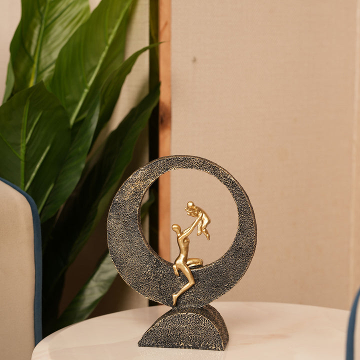 Mother & Baby Figurine with Circular Frame