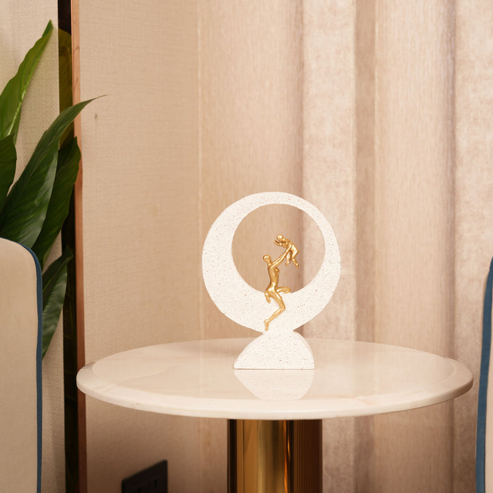 Mother & Baby Figurine with Circular Frame