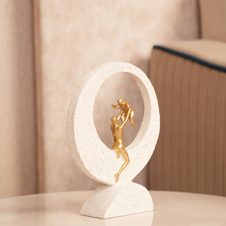 Mother & Baby Figurine with Circular Frame