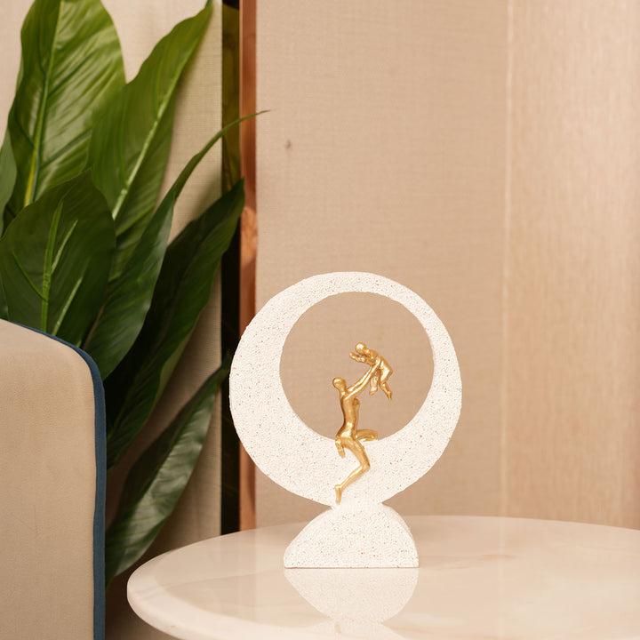 Mother & Baby Figurine with Circular Frame