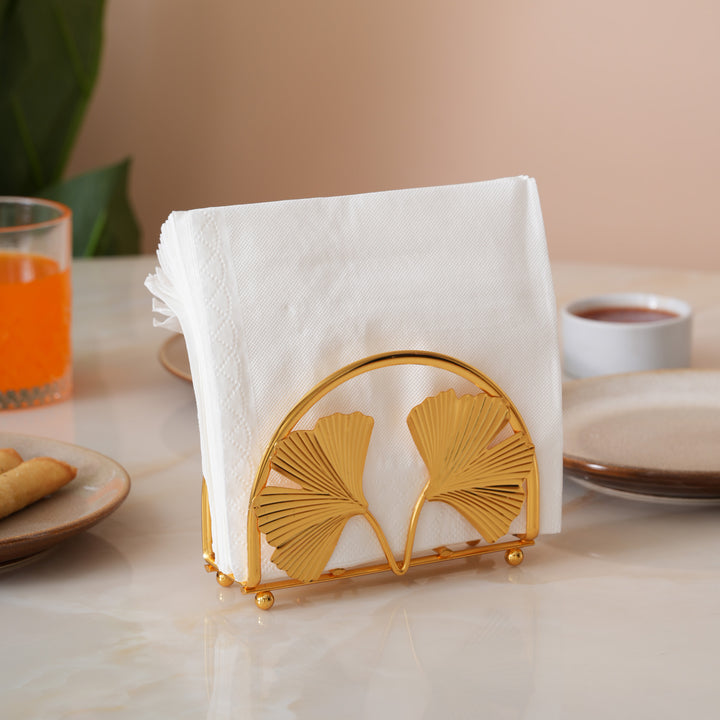 Gingko Leaves Napkin Holder With Metal Frame