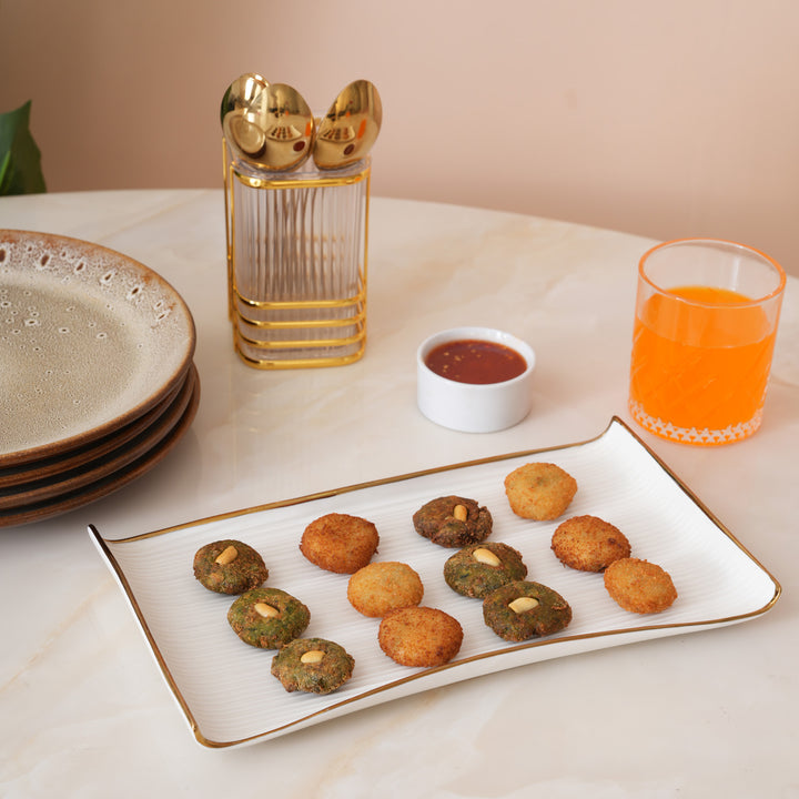 Rectangle Gold Rim Tray