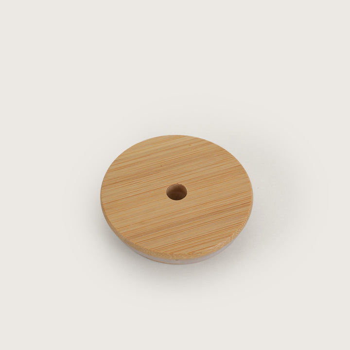 Golden Ripple Glass Tumbler with Bamboo Lid and Glass Straw