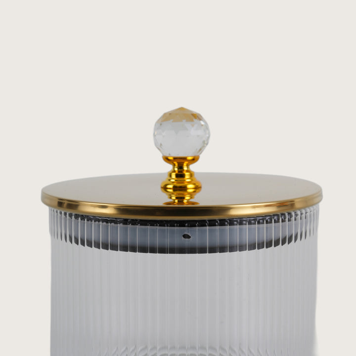 Gilded Chariot Serving Set - Set of 3 Glass Jars in Gold Carriage