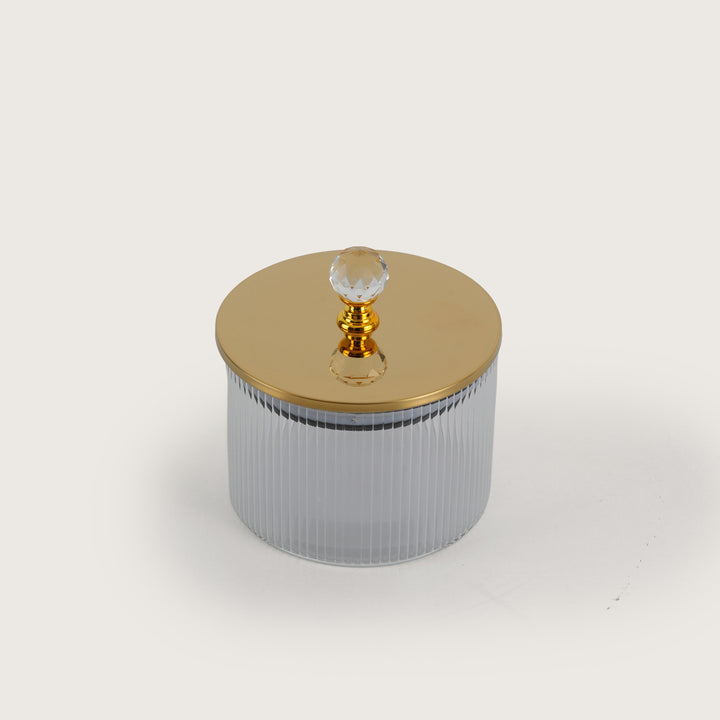 Gilded Chariot Serving Set - Set of 3 Glass Jars in Gold Carriage