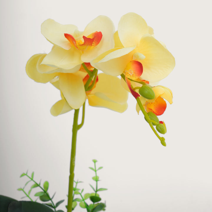 Artificial Yellow Plant with Golden Pot - Yellow