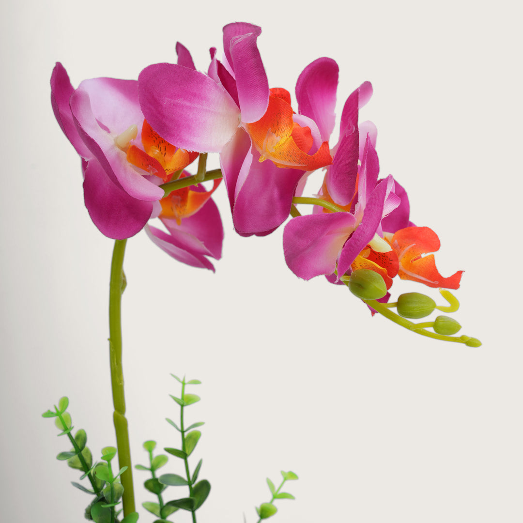 Artificial Red Plant with Golden Pot - Burgundy