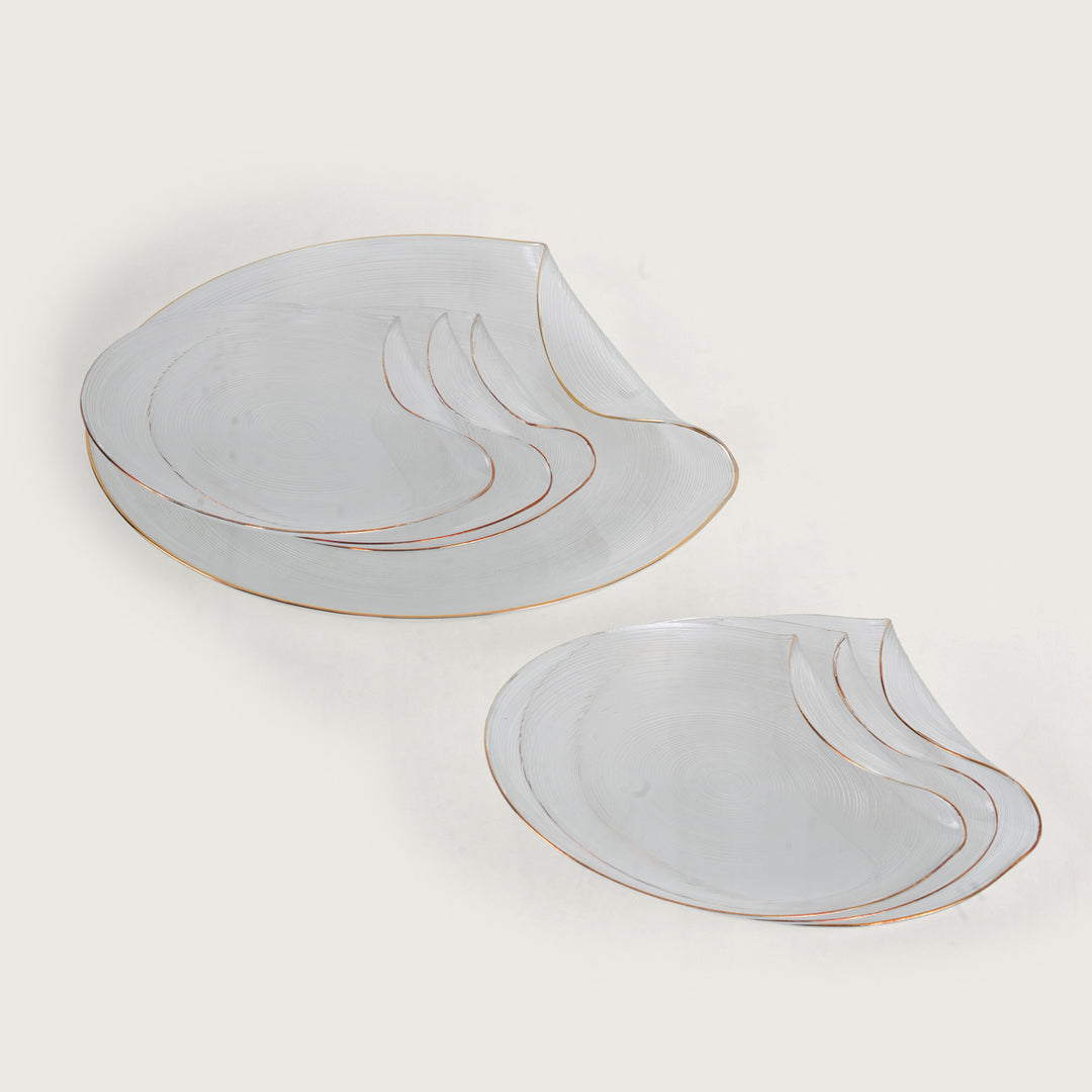 Elegant Appetizer & Snack Plate Set – 1 Large Platter & 6 Small Dishes