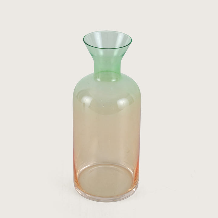 Modern Glass Decanter Set with Spherical Wood Lid and 6 Tumblers