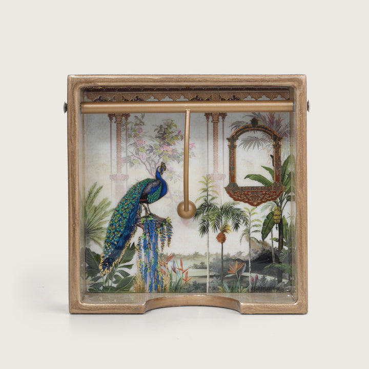 Printed Wooden Napkin Holder | Tissues Holder - Peacock