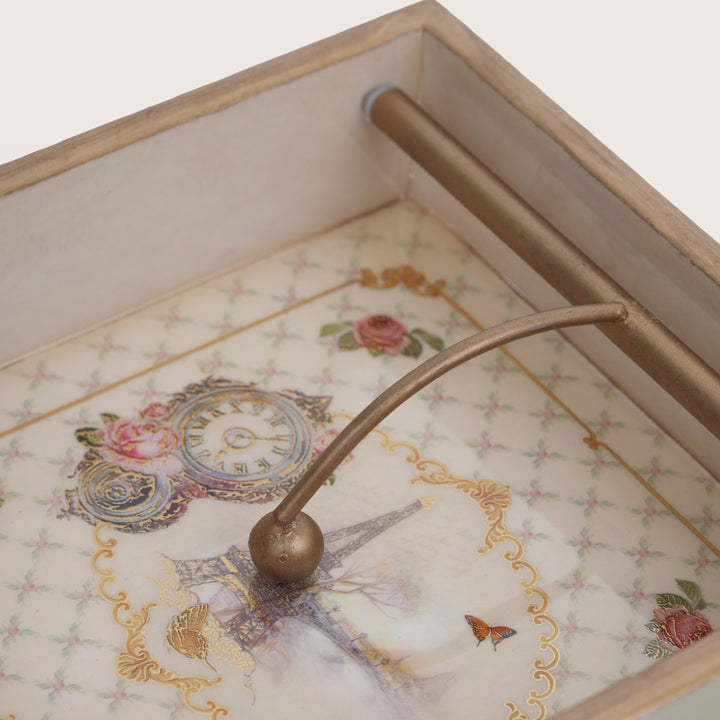 Printed Wooden Napkin Holder | Tissues Holder - Beige