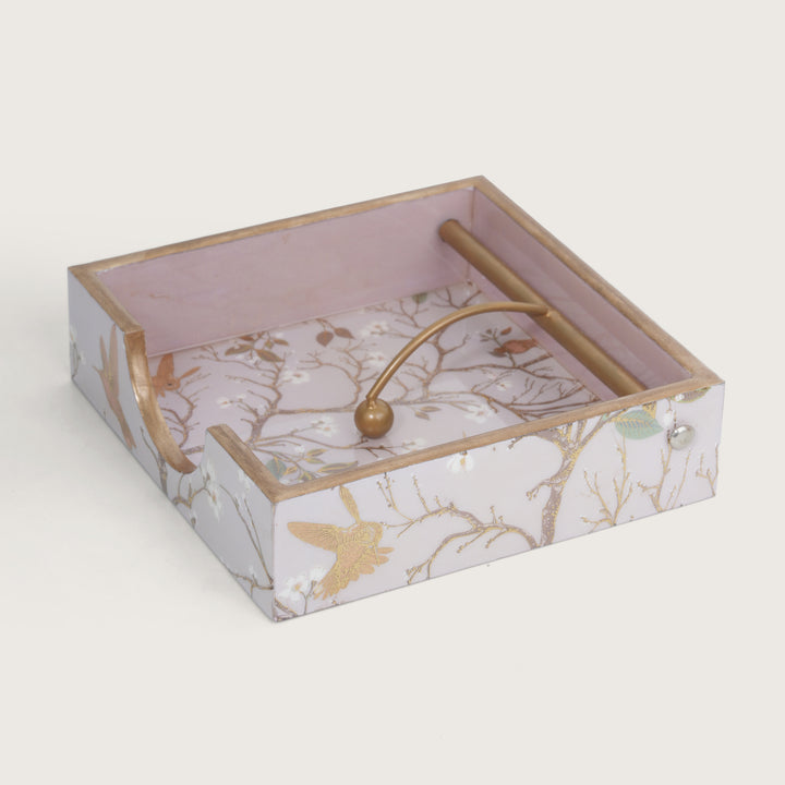 Printed Wooden Napkin Holder | Tissues Holder - White