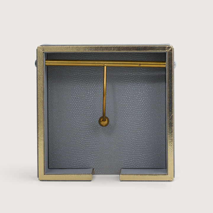 Leather Wooden Napkin Holder | Tissues Holder - Grey
