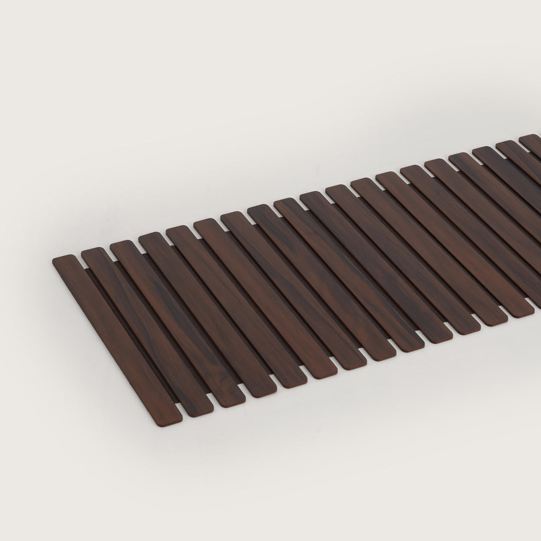 Architectural Slatted Table Runner 14X72 Inches Oak & Dark Brown