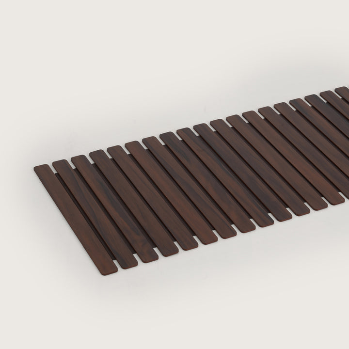 Architectural Slatted Table Runner 14X72 Inches Oak & Dark Brown