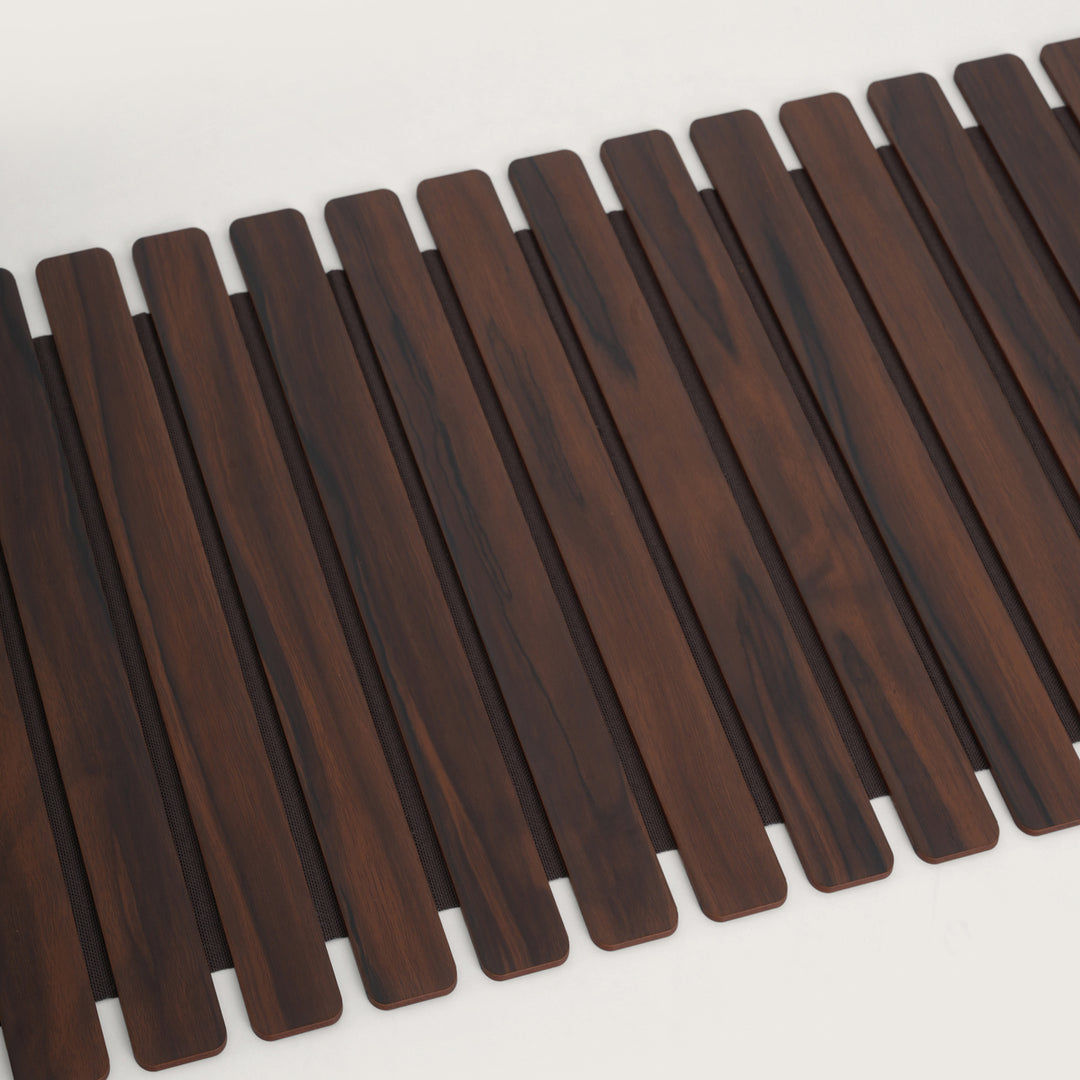 Architectural Slatted Table Runner 14X72 Inches Oak & Dark Brown