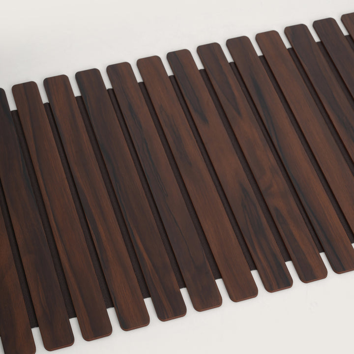 Architectural Slatted Table Runner 14X72 Inches Oak & Dark Brown
