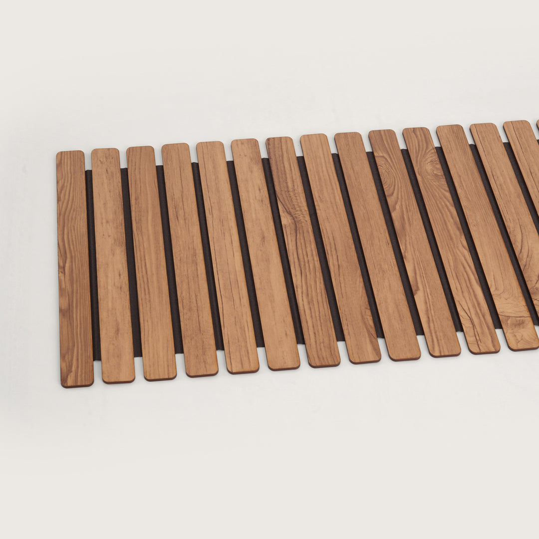 Architectural Slatted Table Runner-14*36 Inches Oak & Dark Brown