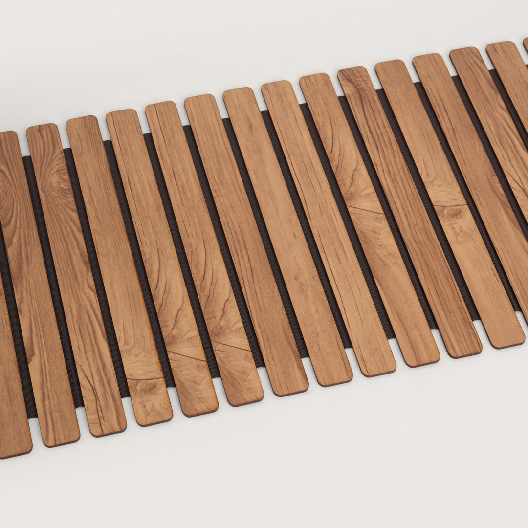 Architectural Slatted Table Runner-14*36 Inches Oak & Dark Brown