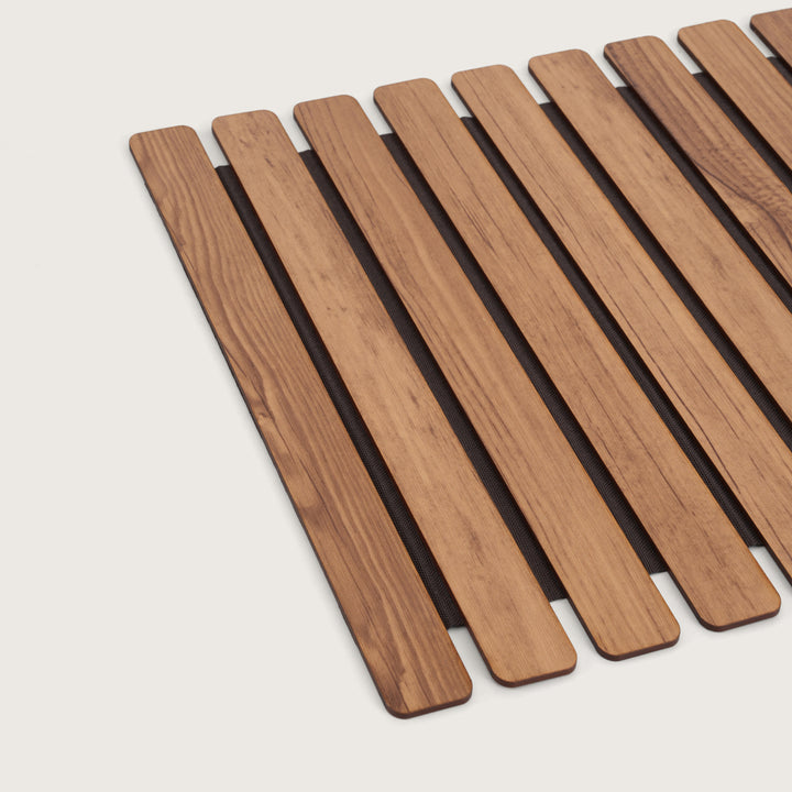 Architectural Slatted Table Runner-14*36 Inches Oak & Dark Brown