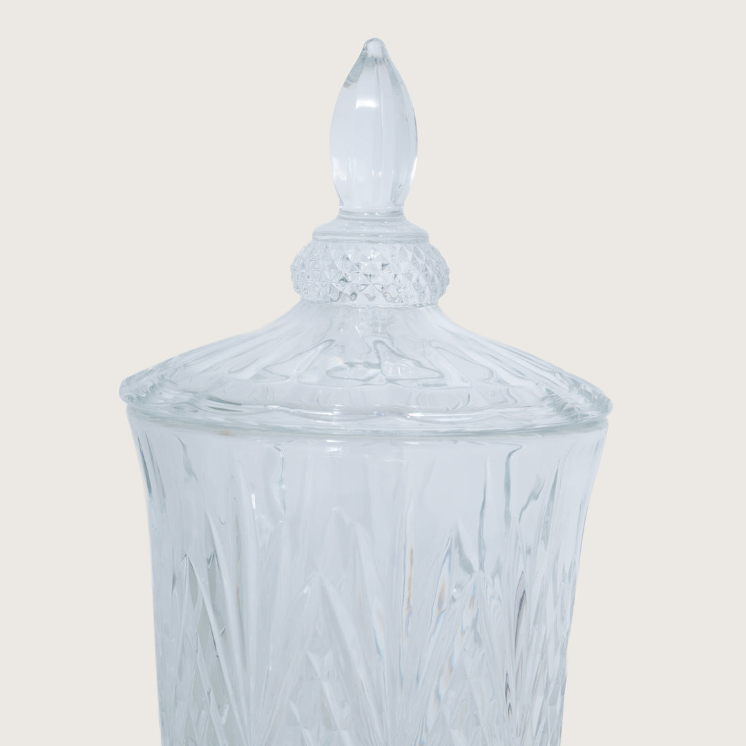 Beverage Glass Dispenser 2000ML with Glass Tumblers 350ML Set of 6 | Stripe