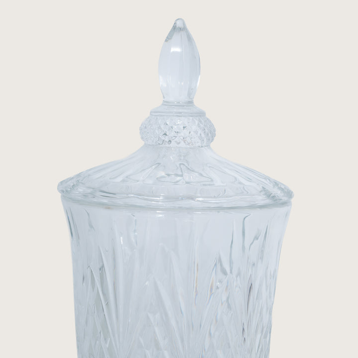 Beverage Glass Dispenser 2000ML with Glass Tumblers 350ML Set of 6 | Stripe