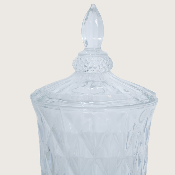 Beverage Glass Dispenser 2000ML with Glass Tumblers 350ML Set of 6 | Crystal