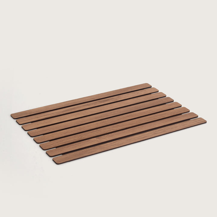 Contemporary Oak-Tone Slatted Placemat Set of 2