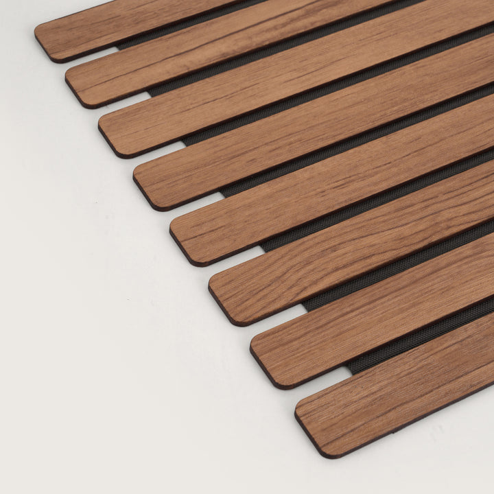 Contemporary Oak-Tone Slatted Placemat Set of 2