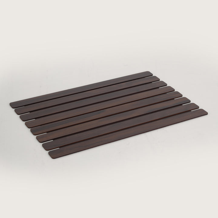 Contemporary Espresso Slat Rectangular Placemat Set of 2