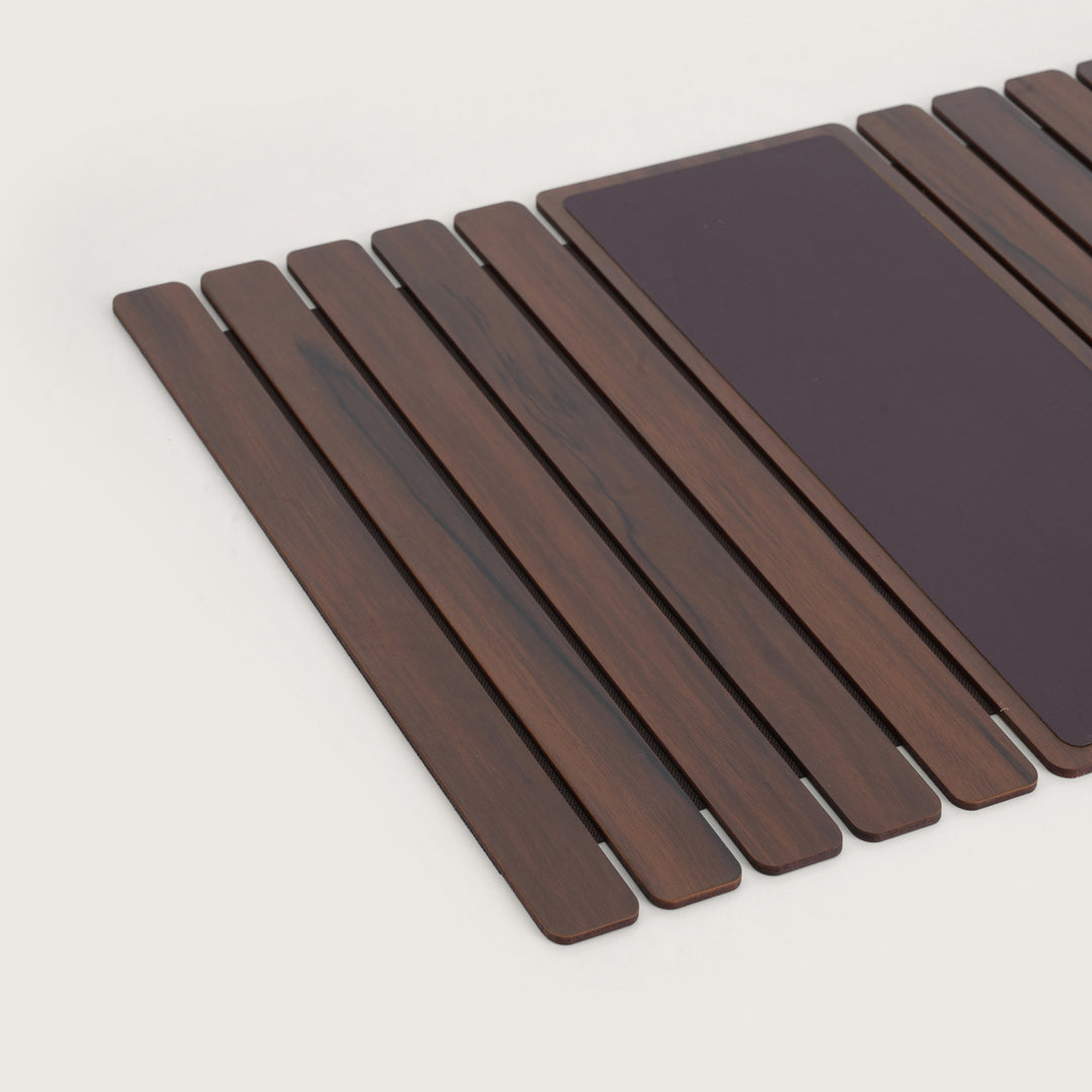 Elegant Flexible Sofa Armrest Tray Oak & Brown