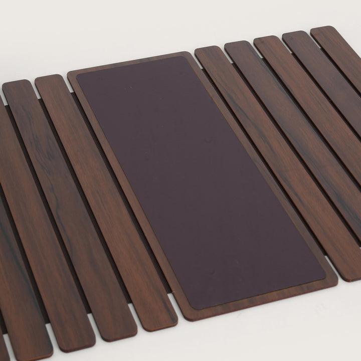 Elegant Flexible Sofa Armrest Tray Oak & Brown