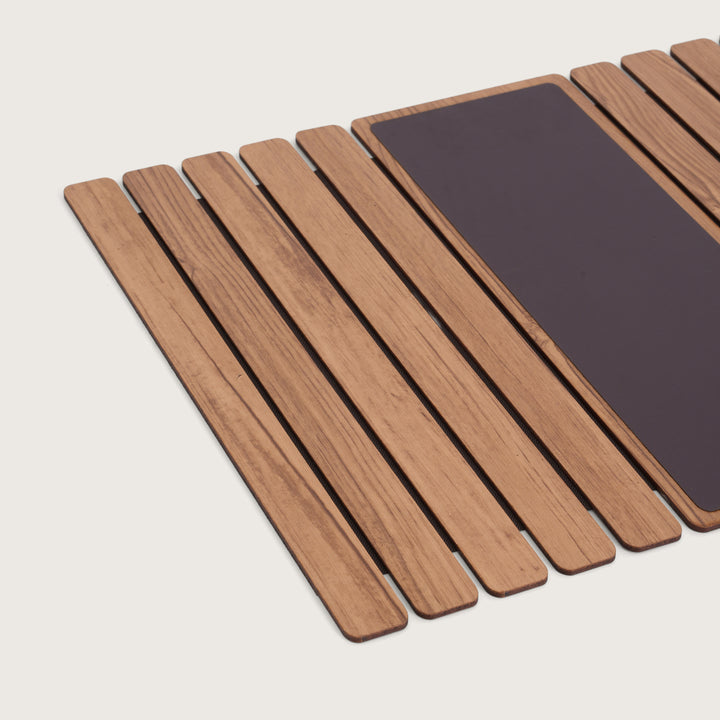 Elegant Flexible Sofa Armrest Tray Oak & Brown