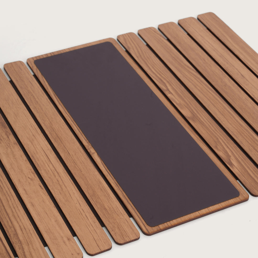 Elegant Flexible Sofa Armrest Tray Oak & Brown