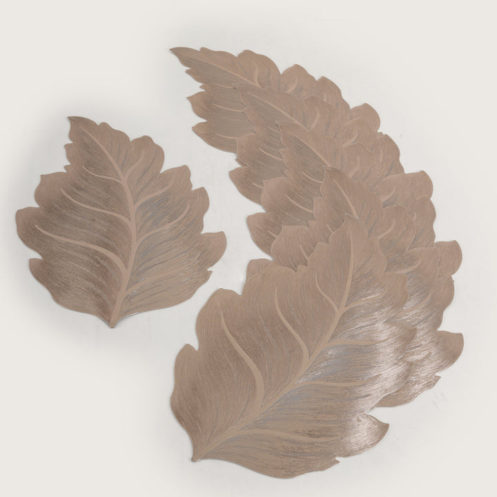 Decorative Textured Leaf Placemat Set of 6