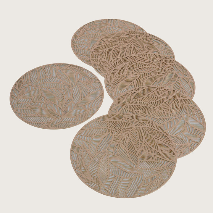 Decorative Leaf Foliage Design Placemat Set of 6
