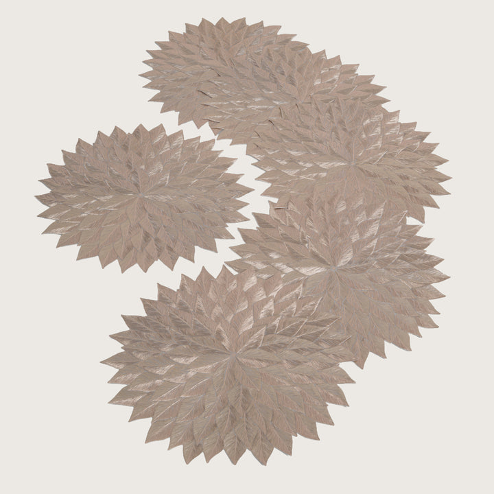 Decorative Multi-Leaf Design Placemat Set of 6