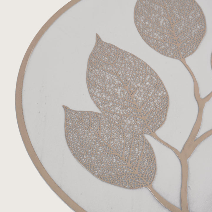 Elegant Leaf Engraved Round Placemat Set of 6