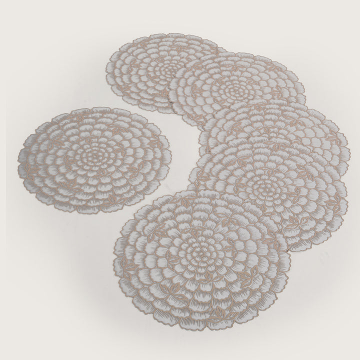 Decorative Blooming Flower Placemat Set of 6