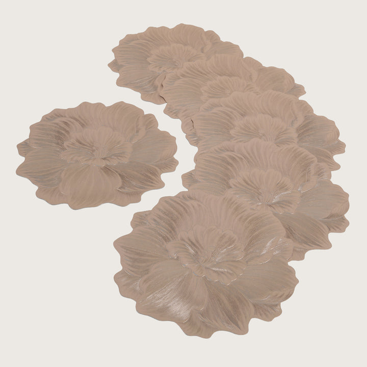Rose Gold Hibiscus Bloom Placemat Set of 6
