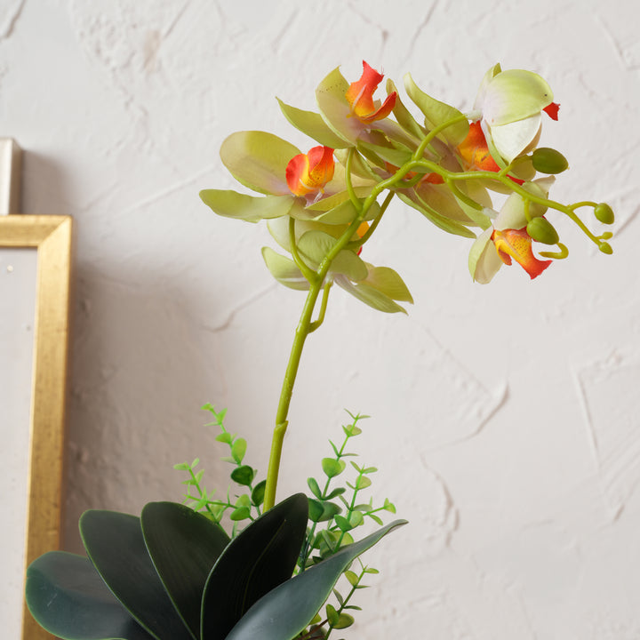 Artificial  Green Plant with Golden Pot - Green