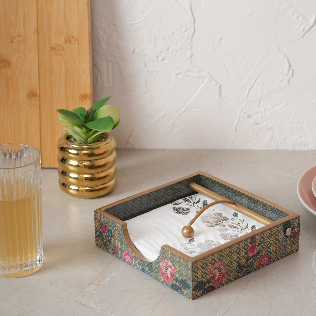 Printed Wooden Napkin Holder | Tissues Holder - Queen