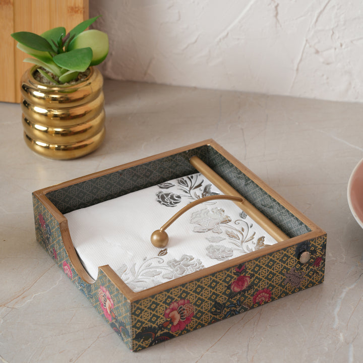 Printed Wooden Napkin Holder | Tissues Holder - Queen