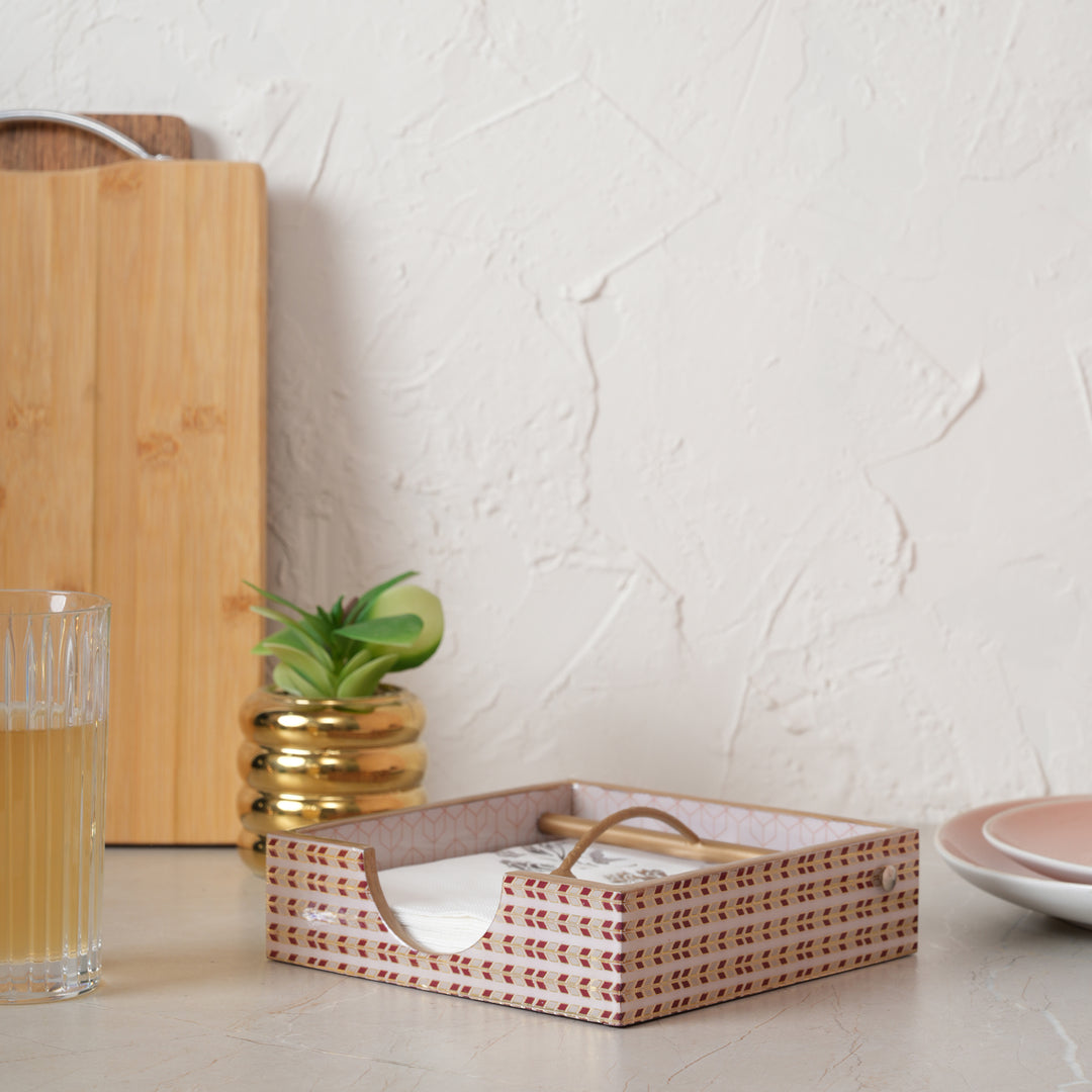 Printed Wooden Napkin Holder | Tissues Holder - Floral