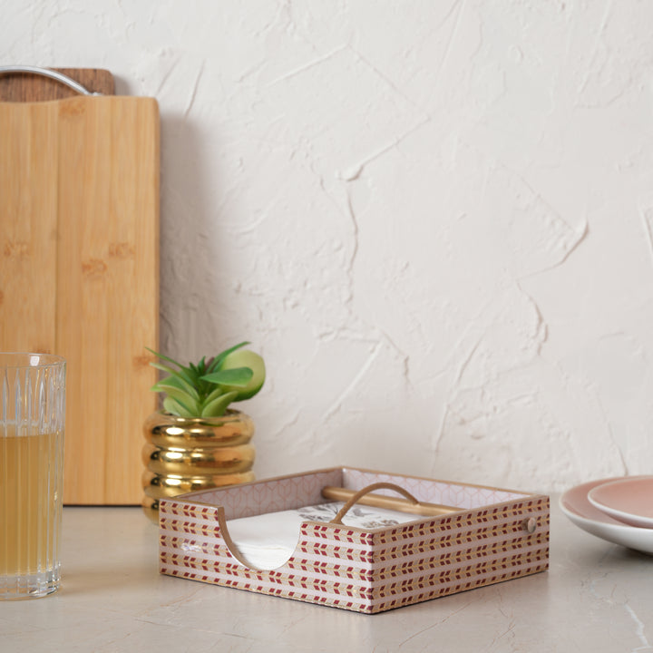 Printed Wooden Napkin Holder | Tissues Holder - Floral