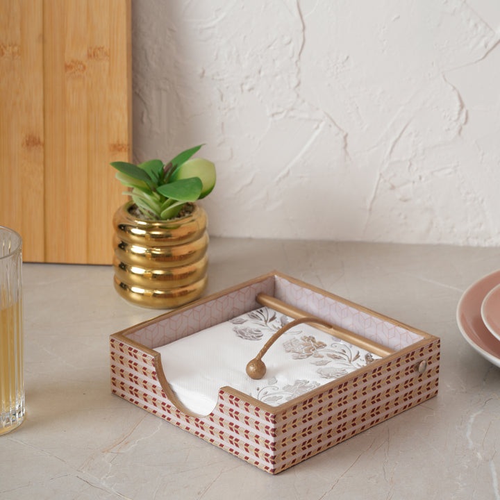 Printed Wooden Napkin Holder | Tissues Holder - Floral