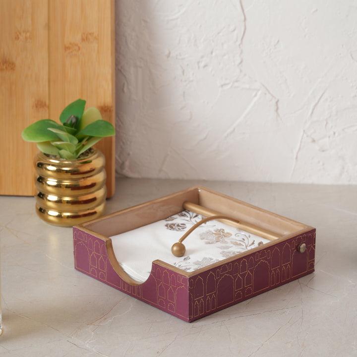 Printed Wooden Napkin Holder | Tissues Holder - Palace